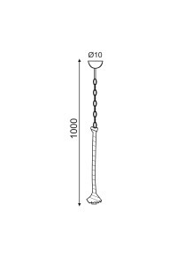 ПЕНДЕЛ ACA LIGHTING / NETTO PENDANT 1X27 BLACK METAL+SINGLE BRAIDED ROPE+CHAIN ​​H100CM