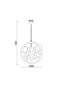 NETTO PENDANT 3XE14 METAL BLACK CIRCLES+ROPE Φ50ΧΗ120CM CERN