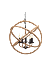 NETTO PENDANT 5XE14 METAL BLACK CIRCLES+ROPE Φ62ΧΗ130CM CERN