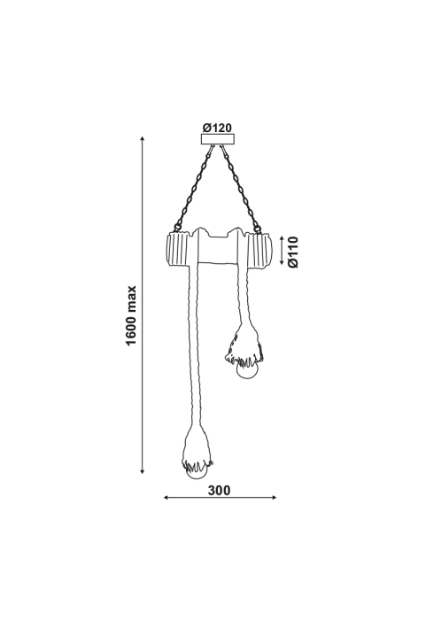 ПОЛИЛЕЙ 2ΧΕ27 БАМБУ+ ВЪЖЕ   11Χ30ΧΗ160CM max. MERLIN