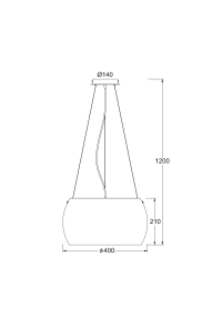 ПЕНДЕЛ ОПАЛЛ 3Χ60W E27 Φ40 Η128 PONTIAC