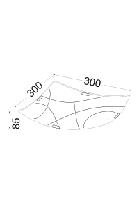 ПЛАФОНИЕРА КВАДРАТНА ЧЕРТЕЖИ Φ30CM 2XE27 LOCRIS