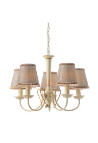 ПОЛИЛЕЙ ACA LIGHTING / LAMP 5XE14 PATINA - GREY LAMP SHADE Φ54cm AVIGNON