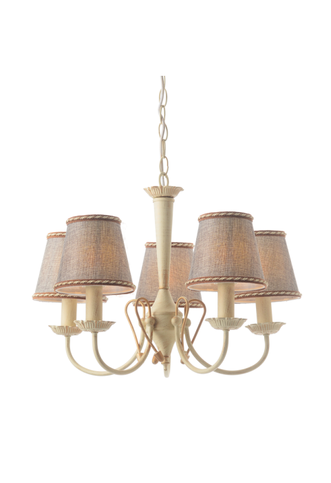 ПОЛИЛЕЙ ACA LIGHTING / LAMP 5XE14 PATINA - GREY LAMP SHADE Φ54cm AVIGNON