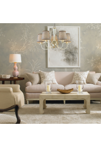 ПОЛИЛЕЙ ACA LIGHTING / LAMP 5XE14 PATINA - GREY LAMP SHADE Φ54cm AVIGNON