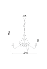 ПОЛИЛЕЙ ACA LIGHTING / METAL BROWN 5ΧΕ14 PALMYRA