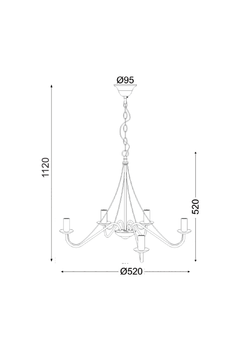 ПОЛИЛЕЙ ACA LIGHTING / METAL BROWN 5ΧΕ14 PALMYRA