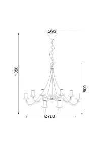 ПОЛИЛЕЙ ACA LIGHTING / METAL BROWN 8ΧΕ14 PALMYRA