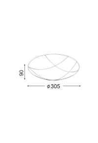 ПЛАФОНИЕРА МЕТАЛПА ЧЕРНА -ЗЛАТНА Φ30CM 2XE27 MINOS