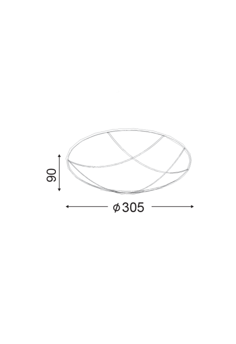ПЛАФОНИЕРА МЕТАЛПА ЧЕРНА -ЗЛАТНА Φ30CM 2XE27 MINOS