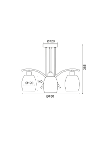 ПОЛИЛЕЙ СТЪКЛО  Φ44CM 3XE27 AMSTEL