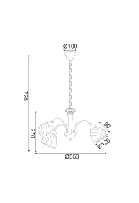 ПОЛИЛЕЙ ACA LIGHTING / METAL 3XE14 CHROME BYRON