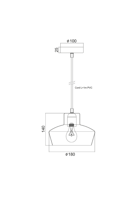 PHASING OUT BELL METALIC BLACK D20CM 1ΧE27 BAHAMAS