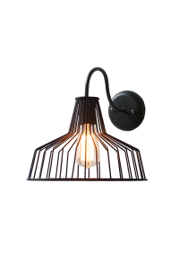 АПЛИКА МЕТАЛНА ЧЕРНА КАБАНА 1 Χ Ε27  Φ30CM HADES