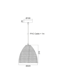 NETTO WALL LAMP 1 Χ Ε27 BLACK 50Χ11Χ8 CM METALIC MALTA