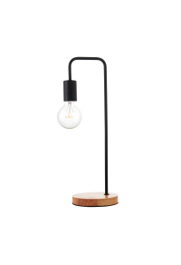 НАСТОЛНА ЛАМПА 1XE27 ЧЕРНО МЕТАЛНО С ДЪРВО Φ18χΗ48cm NAXOS