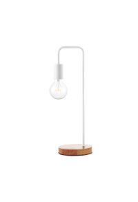 НАСТОЛНА ЛАМПА 1XE27  БЯЛ МЕТАЛ С ДЪРВО Φ18χΗ48cm NAXOS