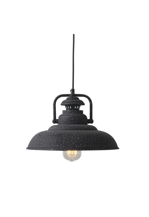ПЕНДЕЛ ACA LIGHTING / 1X27 BLACK WITH WHITE SPOTS Φ31xH23cm GAIA