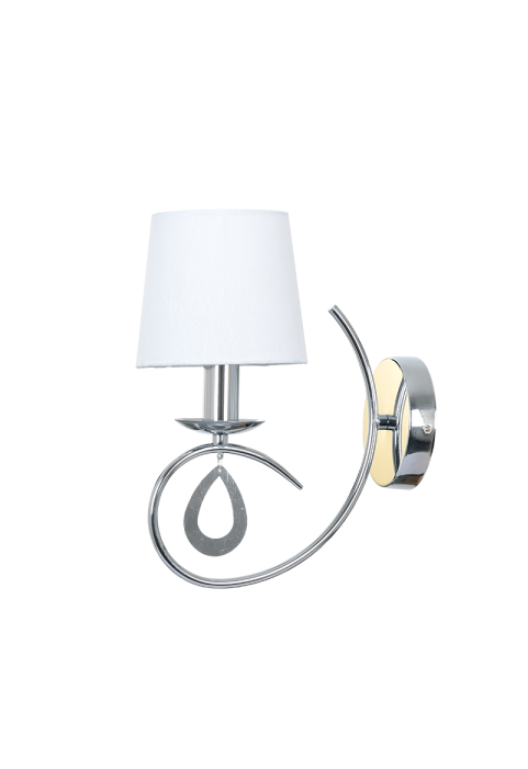 NETTO WALL LAMP 1ΧE14 CHROME WHITE SHADE BASILICO