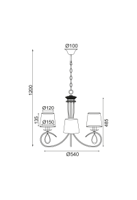 ПЕНДЕЛ 3ΧE14 CHROME WHITE SHADE BASILICO