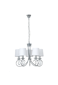 NETTO PENDANT 5ΧE14 CHROME WHITE SHADE BASILICO