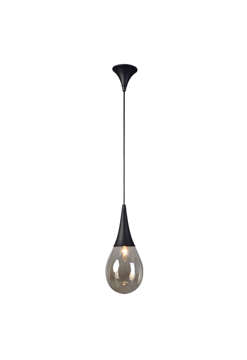 ПЕНДЕЛ ACA LIGHTING / 1XE14 BLACK AMBER GLASS Φ16cm ATENA