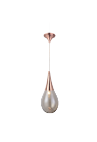 ПЕНДЕЛ ACA LIGHTING / 1XE14 COPPER AMBER GLASS Φ16cm ATENA