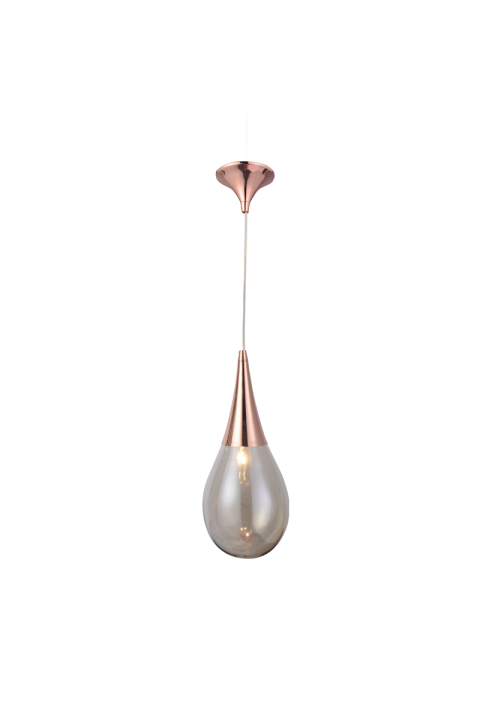 ПЕНДЕЛ ACA LIGHTING / 1XE14 COPPER AMBER GLASS Φ16cm ATENA