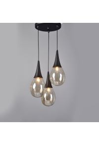 ПОЛИЛЕЙ ACA LIGHTING / 3X14 BLACK-AMBER GLASS ROSE Φ41cm ATENA