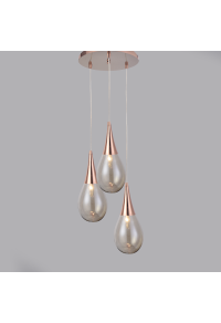 ПОЛИЛЕЙ ACA LIGHTING / 3X14 ROSE COPPER-AMBER GLASS Φ41cm ATENA
