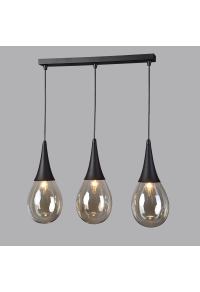 ПОЛИЛЕЙ ACA LIGHTING /  3X14 RAIL BLACK-AMBER GLASS 64X16cm ATENA