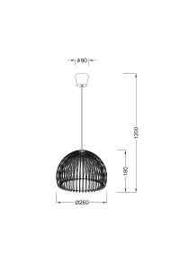 NETTO PENDANT ACRYLIC D28 BLACK ELLITE