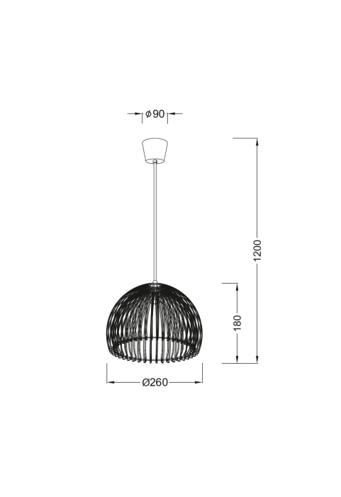 NETTO PENDANT ACRYLIC D28 BLACK ELLITE