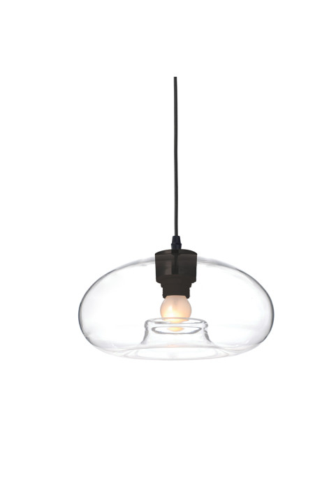 ПЕНДЕЛ ПРОЗРАЧЕН СЪС СТЪКЛО  Φ28cm 1χ40W E27