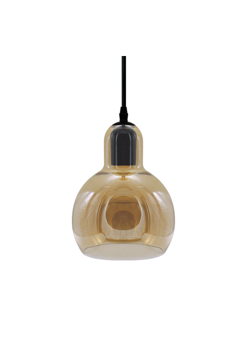 ПЕНДЕЛ КЕХЛИБАР СТЪКЛО Φ17cm 1χ40W E27 BLOOM