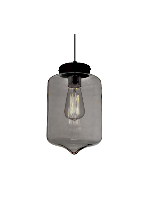 ПЕНДЕЛ СЪС СИВО СТЪКЛО Φ17cm 1χ40W E27