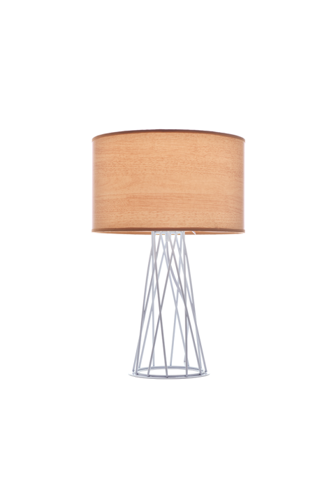 NETTO TABLE LUMINAIRE 1XE27 BLACK METALLIC BASE+NATURAL WOOD'S COLOR SHADE ACACIA