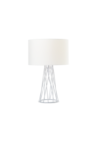 PHASING OUT TABLE LUMINAIRE 1XE27 WHITE METALLIC BASE+WHITE SHADE ACACIA
