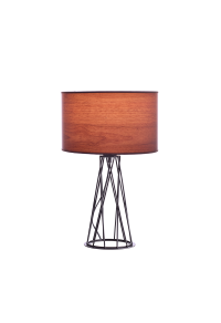 NETTO TABLE LUMINAIRE 1XE27 BLACK METALLIC BASE+DARK WOOD'S COLOR SHADE ACACIA