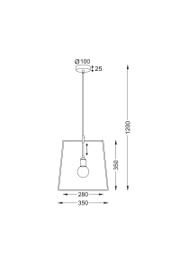 NETTO PENDANT 1X60W E27 GLASS TWIGGY