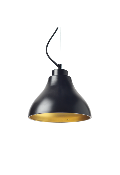 NETTO GLASS BLACK MAT-GOLD D22 X H16 CM E27 BERGAMO