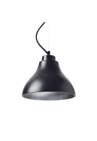 NETTO GLASS BLACK MAT-SILVER D22 X H16 CM E27 BERGAMO