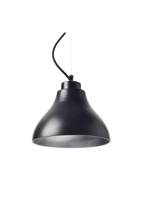 NETTO GLASS BLACK MAT-SILVER D22 X H16 CM E27 BERGAMO