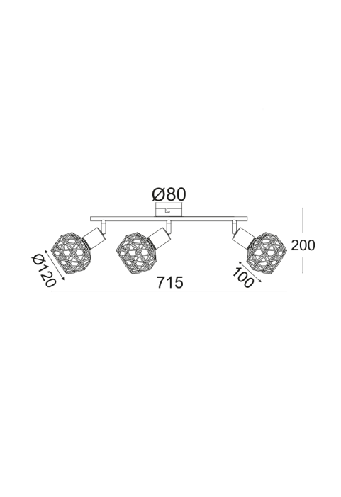 АПЛИК ACA LIGHTING / 3XE14 BRONZE GRID ALADDIN
