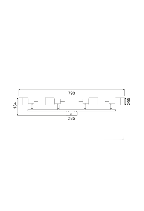АПЛИК ACA LIGHTING / 4 Χ GU10 NICKEL CLEAR GLASS PLATINUM