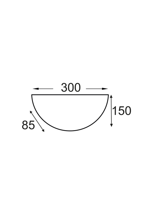 АПЛИК 30cm ЖЪЛТО СТЪКЛО  ALBATRE