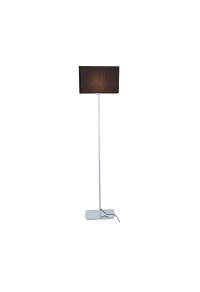 NETTO FLOOR LAMP CHROME METAL 1XE27 BLACK CABLE RECTANGLE BASE Η123CM MIX&MATCH WITHOUT LAMPSHADE