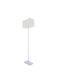 NETTO FLOOR LAMP CHROME METAL 1XE27 WHITE CABLE RECTANGLE BASE Η123CM MIX&MATCH WITHOUT LAMPSHADE