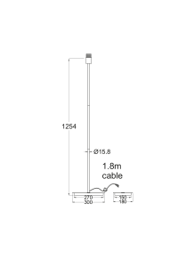 NETTO FLOOR LAMP CHROME METAL 1XE27 WHITE CABLE RECTANGLE BASE Η123CM MIX&MATCH WITHOUT LAMPSHADE