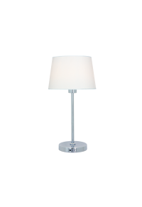 NETTO METAL LUMINAIRE ΧΕ27 CHROME-WHITE CABLE CIRCLE BASE 29,8CM MIX&MATCH WITHOUT LAMPSHADE